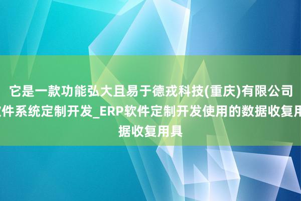 它是一款功能弘大且易于德戎科技(重庆)有限公司_软件系统定制开发_ERP软件定制开发使用的数据收复用具
